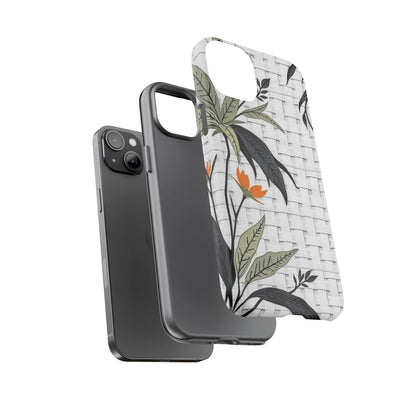Floral Woven Tough Phone Case — Protective Botanical iPhone Cover
