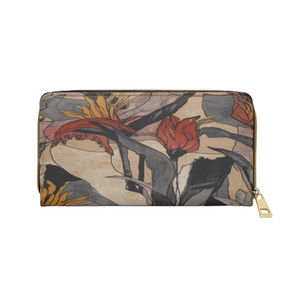 Women's Slate Botanical Wallet - Vegan Floral Wallet