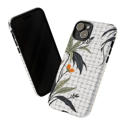 Floral Woven Tough Phone Case — Protective Botanical iPhone Cover