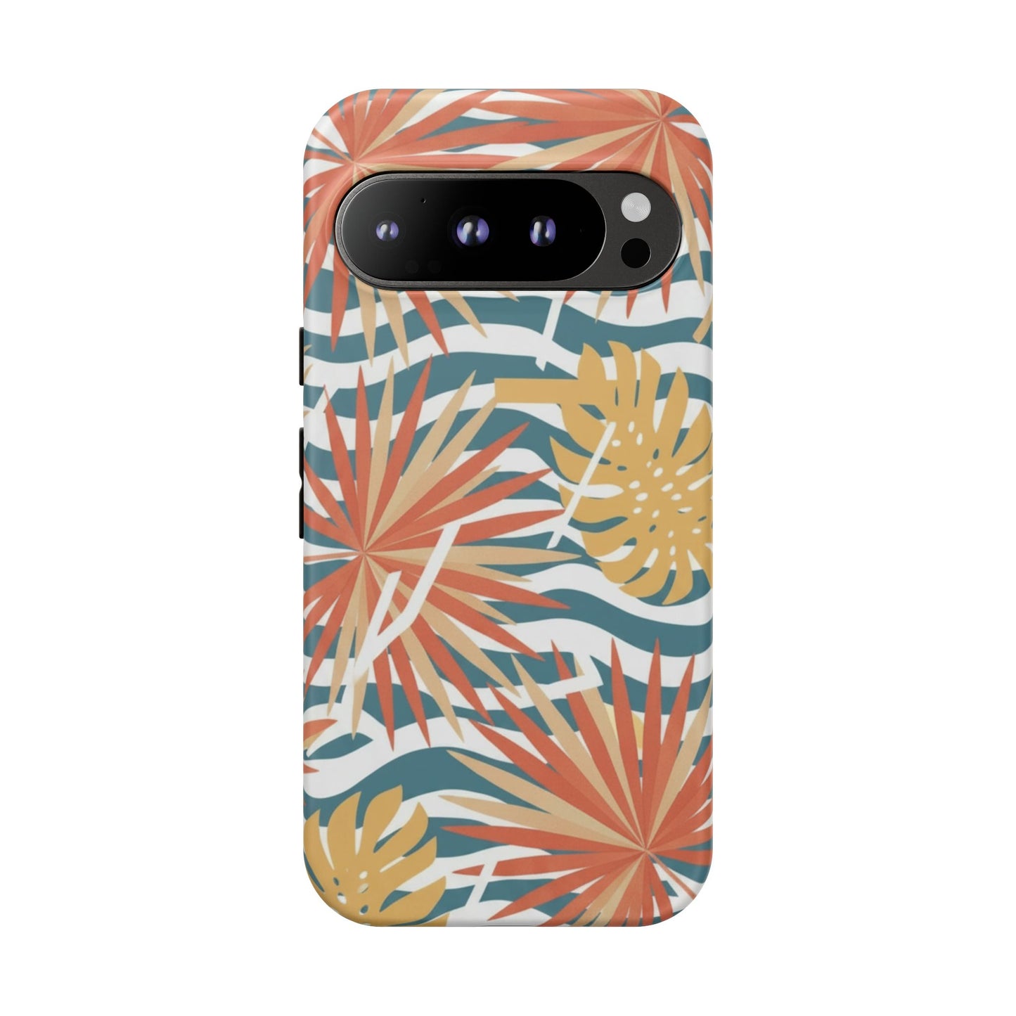 Tropical Palm Tough Phone Case – Retro Wave Floral Protective Cover