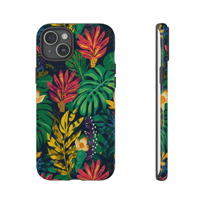 Tropical Floral Phone Case — Vibrant Jungle Leaf Protective Cover