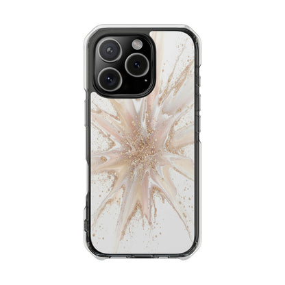 Clear Magnetic Impact Phone Case — Neutral Gold Starburst Design