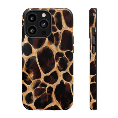 Phone Case — Brown Leather Dot Texture Rugged Protective Cover