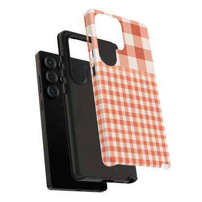 Buffalo Check Tough Phone Case — Orange Gingham Protective Cover