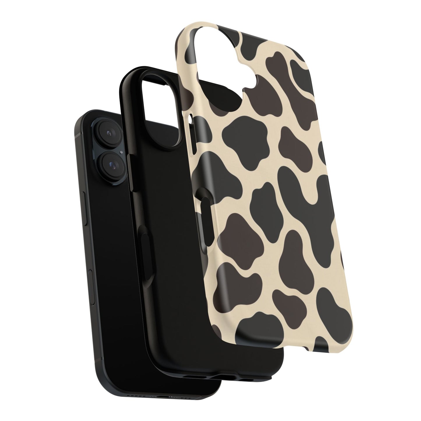 Cow Print Phone Case — Black & Cream Protective  Case