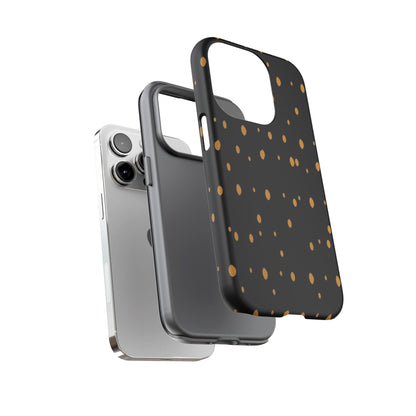 Black & Gold Dot Tough Phone Case — Protective Sparkle Pattern