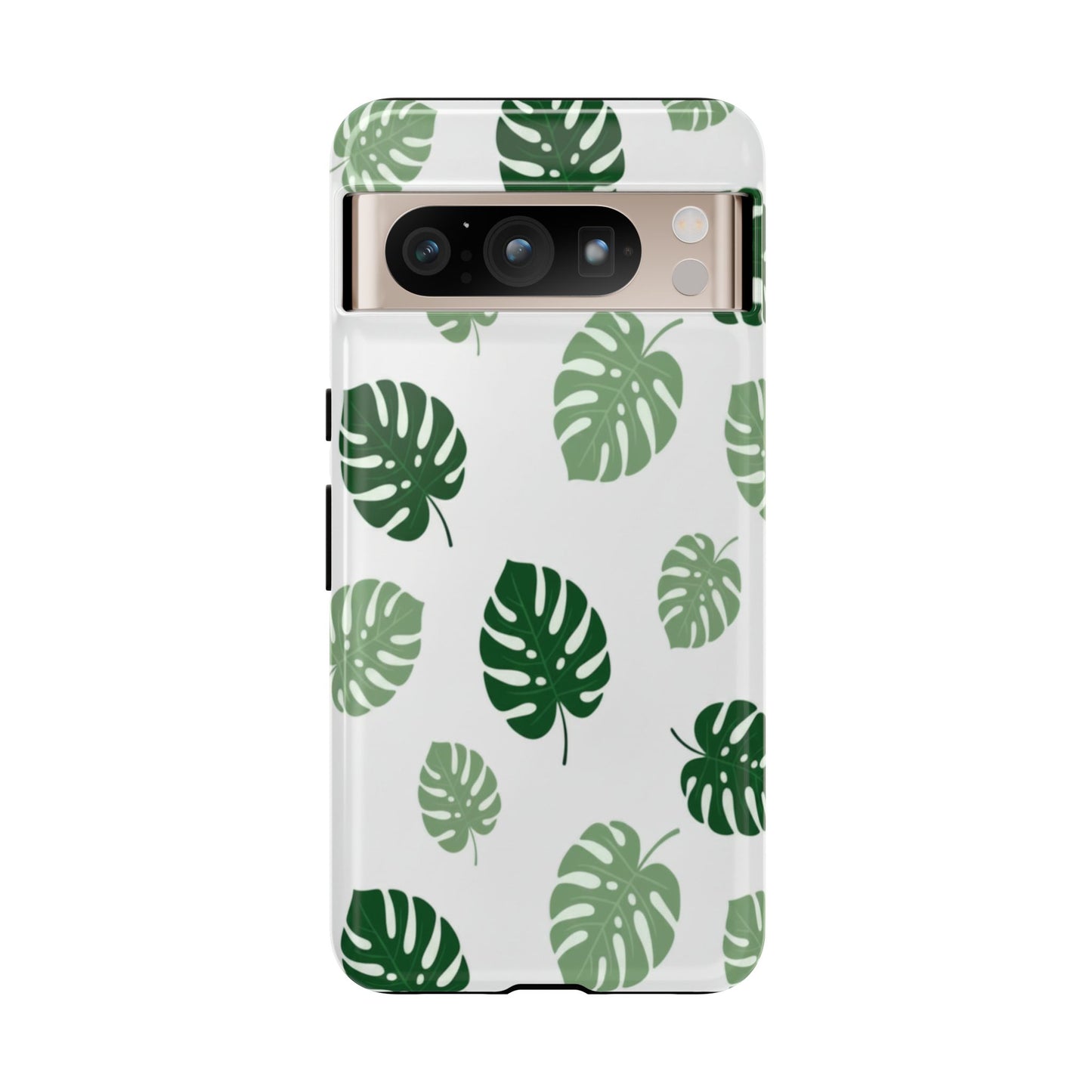 Monstera Leaf Phone Case — Tropical Green Pattern Tough Case
