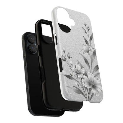 Floral Monochrome Phone Case — Elegant Black & White Lily Design
