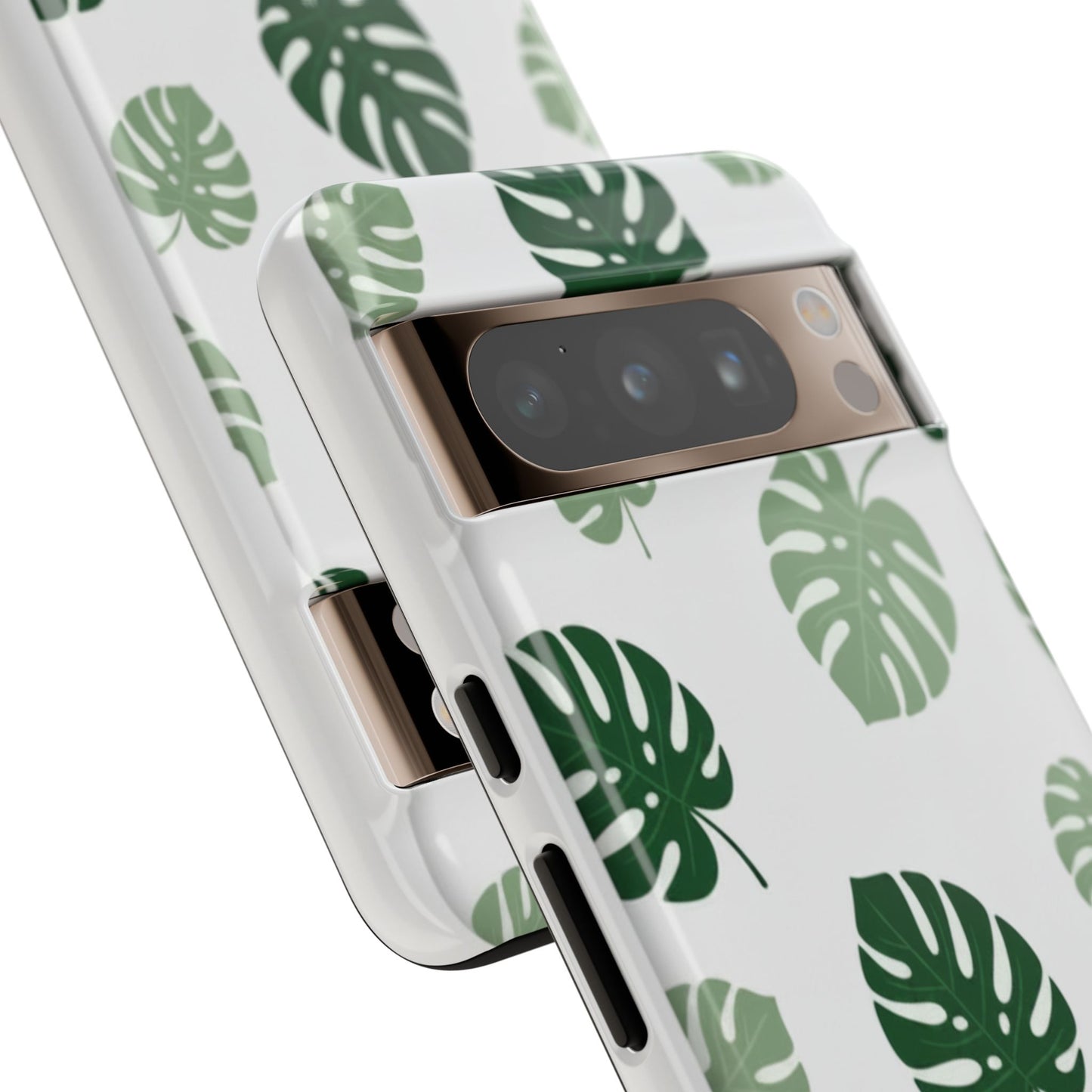 Monstera Leaf Tough Phone Case – Tropical Green Palm Pattern Protective Cover