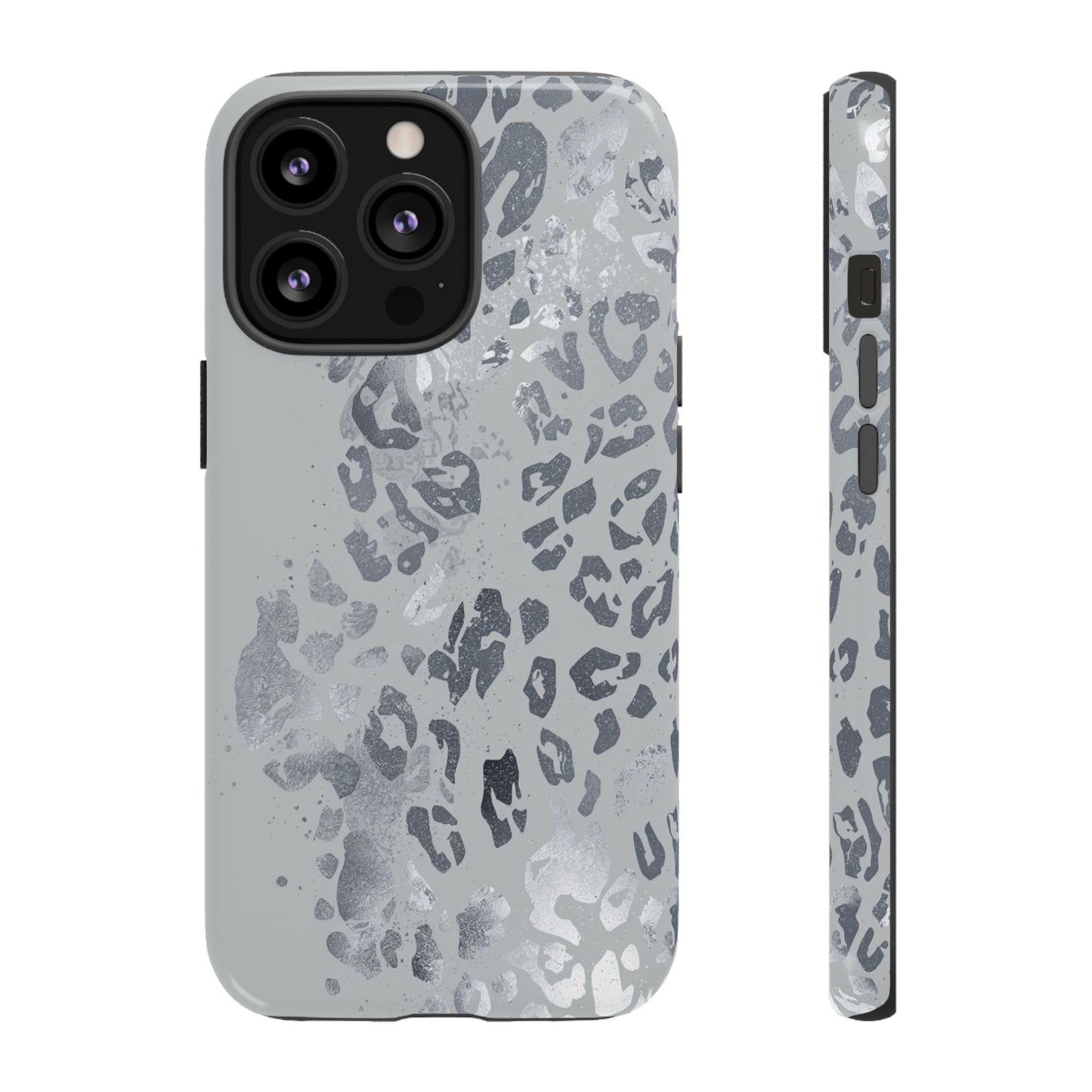 Gray Leopard Print Tough Phone Case
