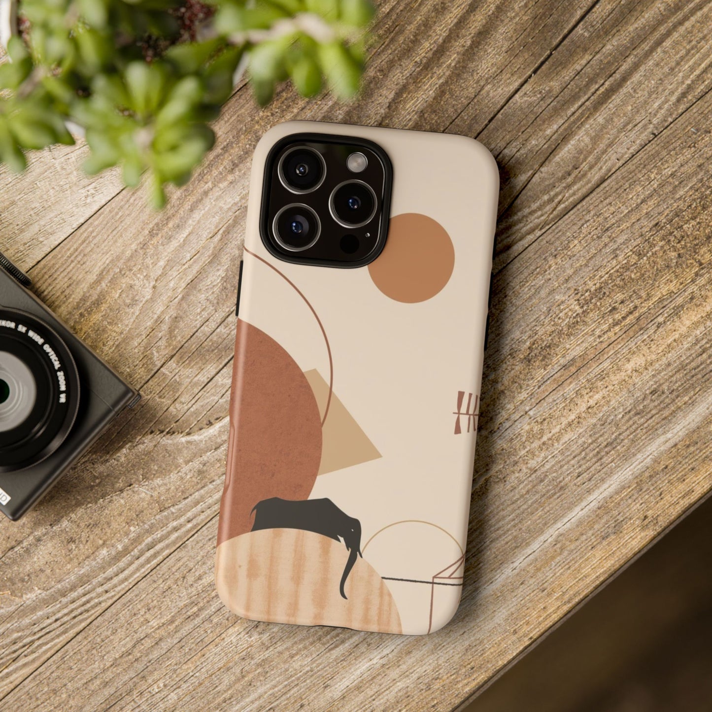 Abstract Earth Tones Phone Case — Minimal Geometric Design