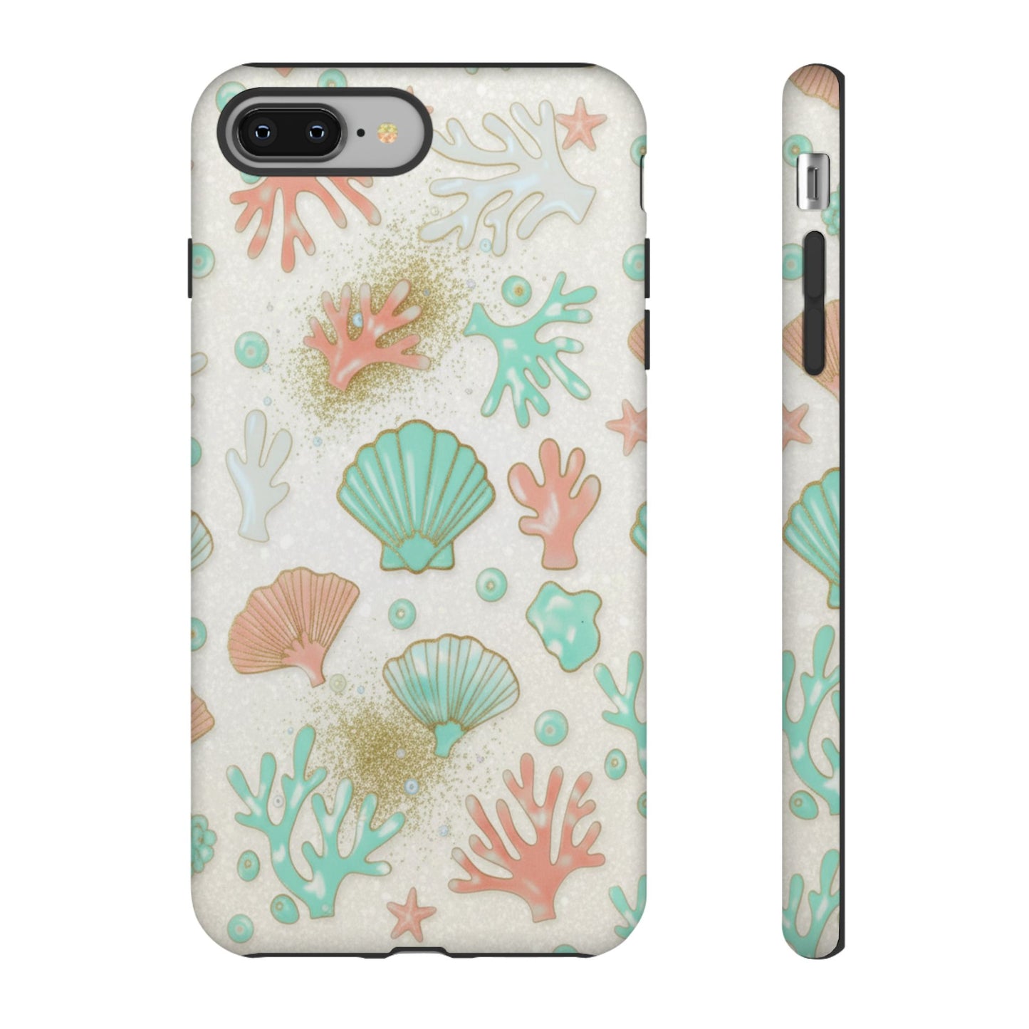 Seashell Coral Phone Case — Pastel Beach Shells Protective Tough Case