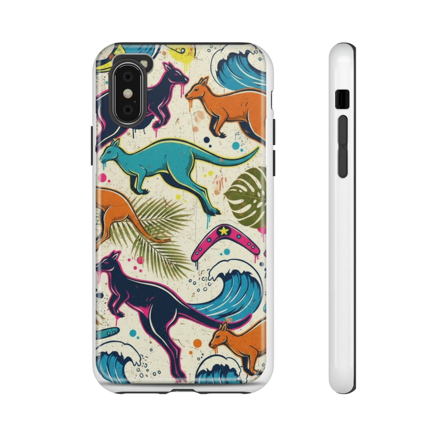 Tough Cases — Colorful Surfing Kangaroo Phone Case
