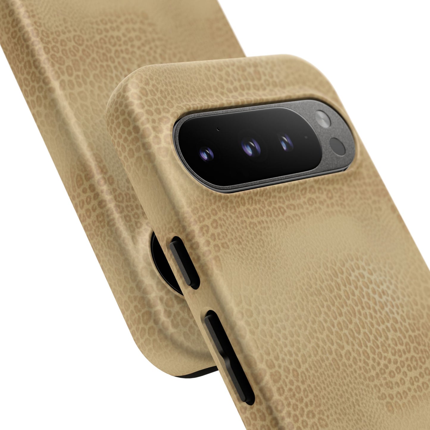 Tan Distressed Leather Texture Phone Case — Rugged Protective iPhone Cover