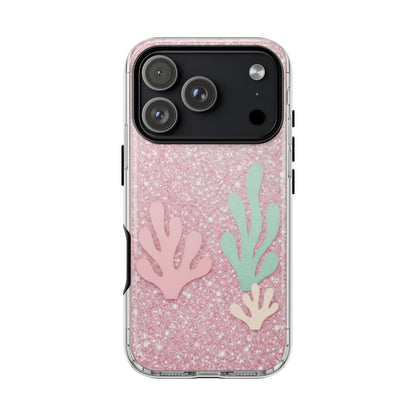 Pink Glitter Seaweed Tough Case - Sparkle Protective Phone Cover