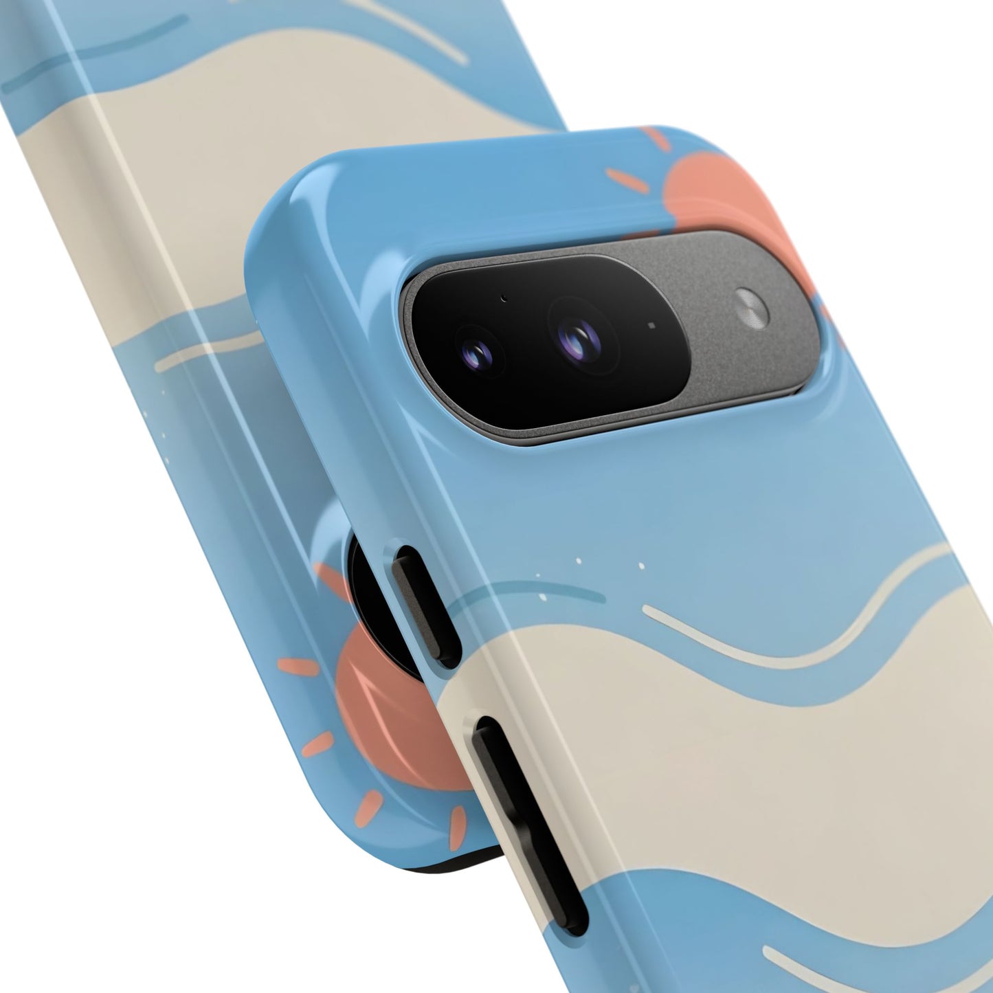 Beach Waves Tough Phone Case — Summer Sun & Seashell Protective Cover