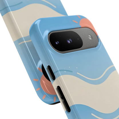 Beach Waves Tough Phone Case — Summer Sun & Seashell Protective Cover