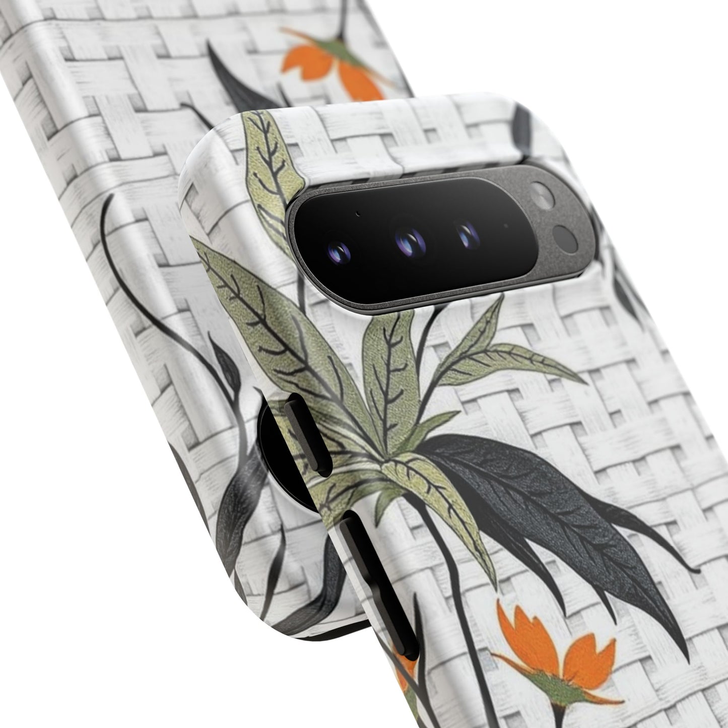 Floral Woven Tough Phone Case — Protective Botanical iPhone Cover