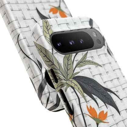 Floral Woven Tough Phone Case — Protective Botanical iPhone Cover