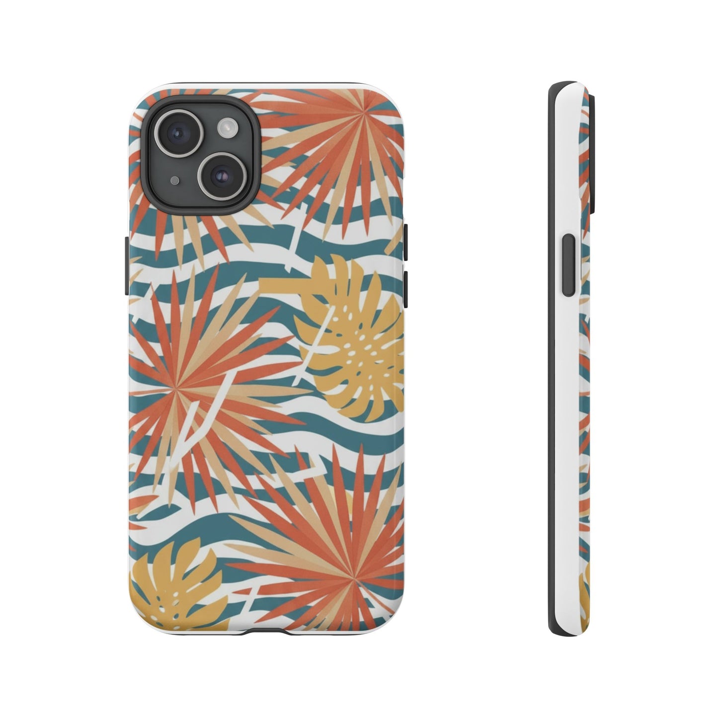 Tropical Palm Tough Phone Case – Retro Wave Floral Protective Cover