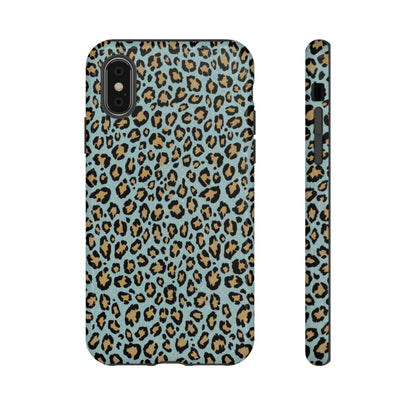 Leopard Print Tough Phone Case - Blue Cheetah Protective Cover