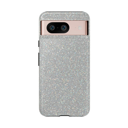 Glitter Silver Tough Phone Case — Sparkling Protective Phone Case