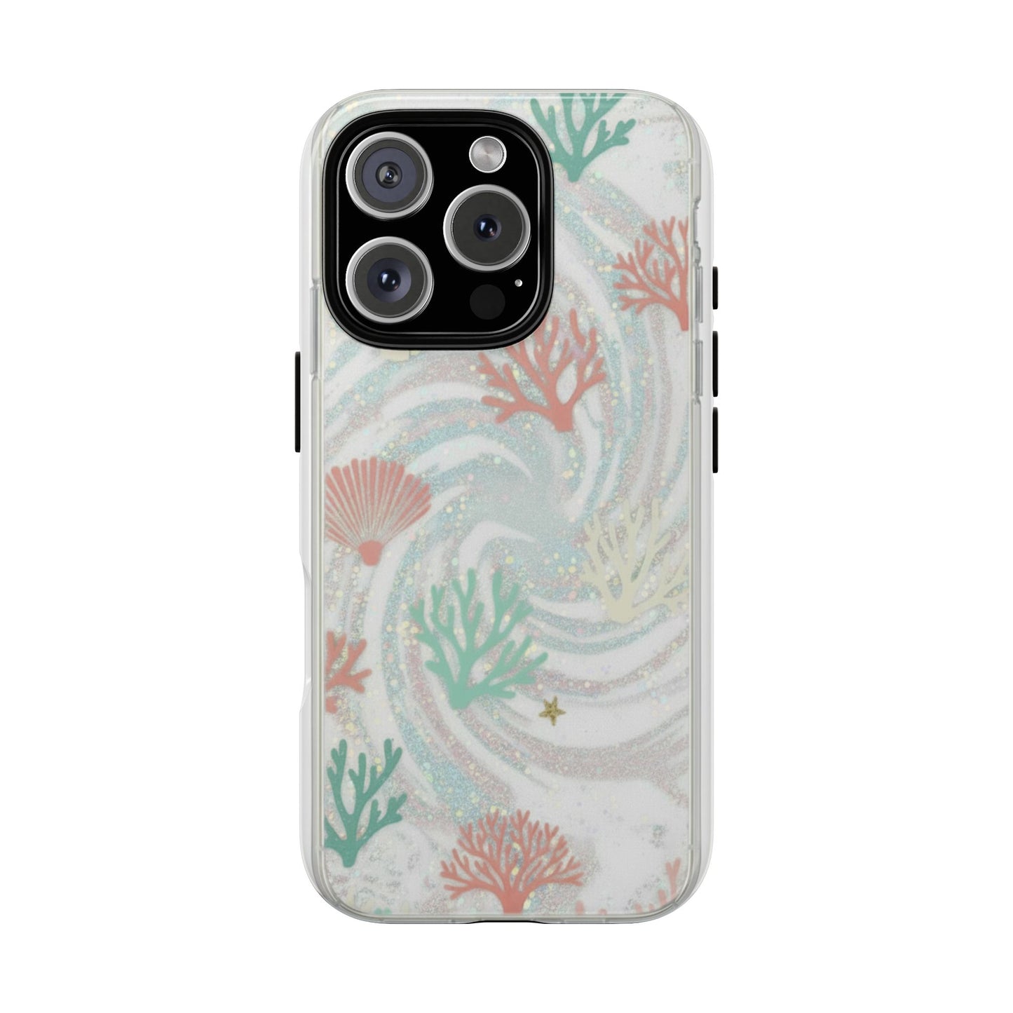 Seafoam Coral Tough Phone Case - Pastel Ocean Wave Design