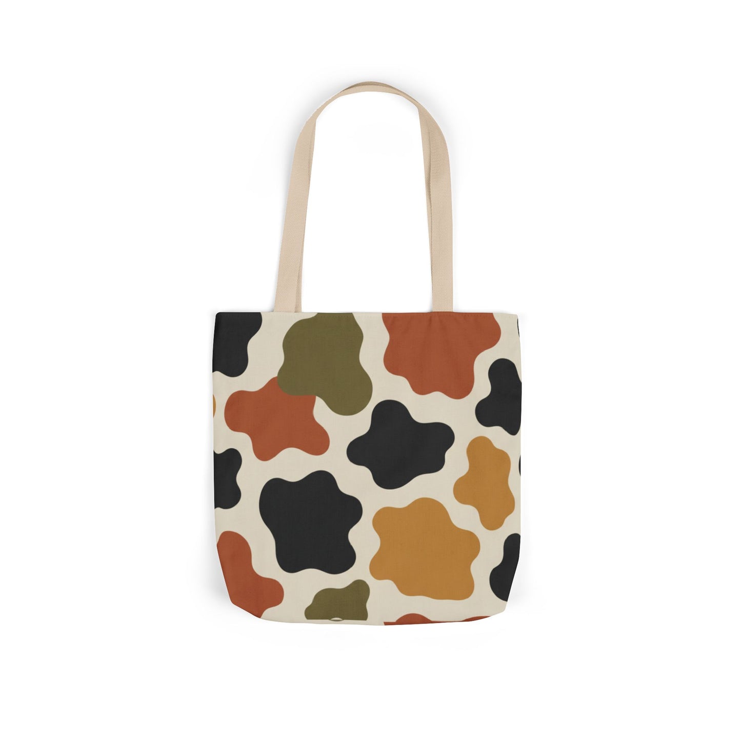 Abstract Earth-Tone Pattern Canvas Tote Bag