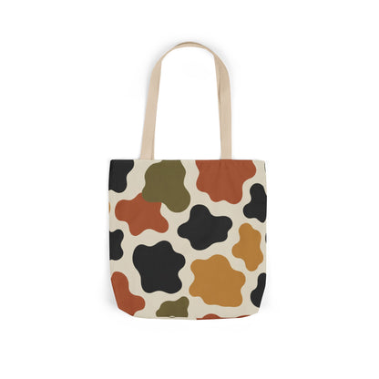 Abstract Earth-Tone Pattern Canvas Tote Bag