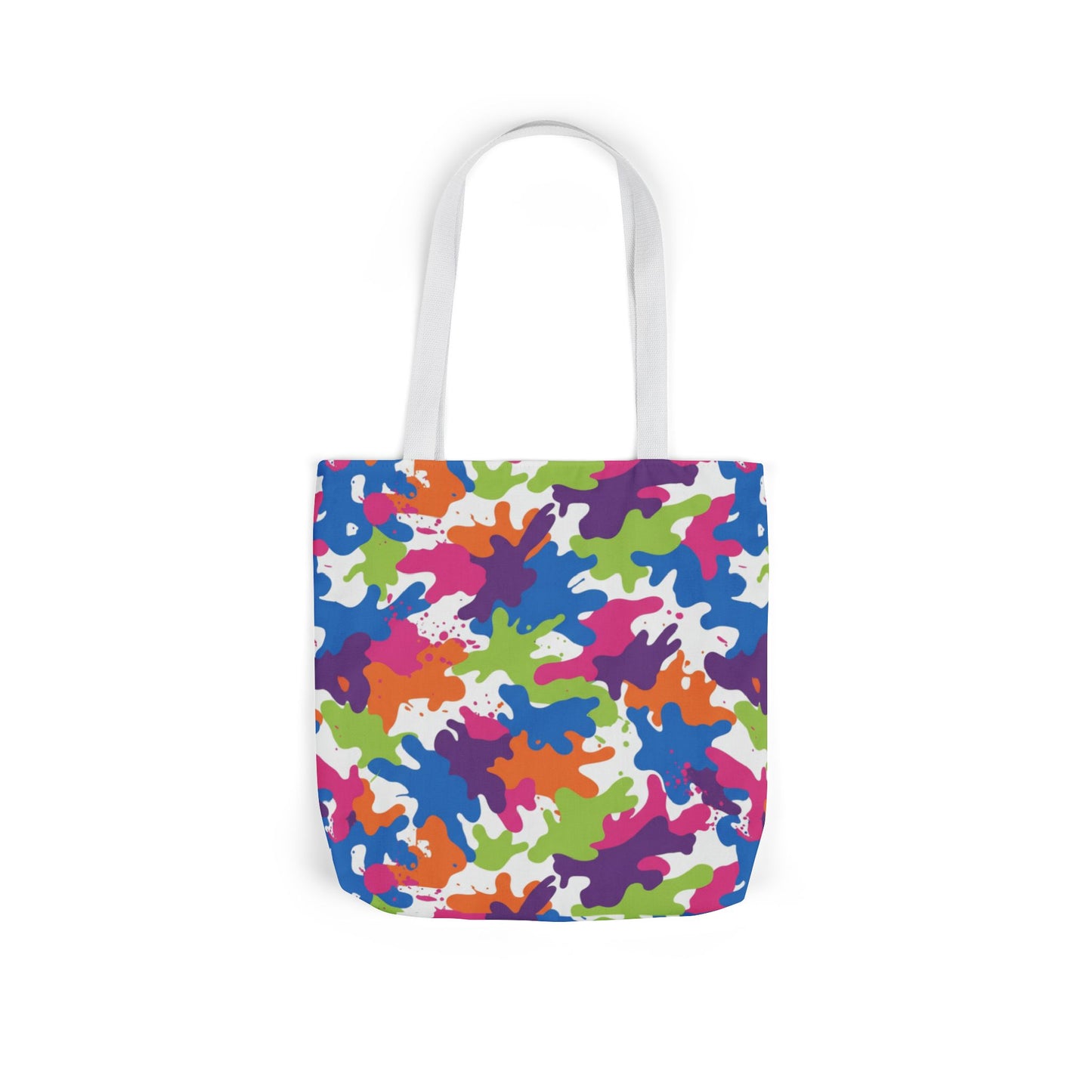 Bright Rainbow Camo Canvas Tote Bag - Colorful Camouflage Shoulder Bag