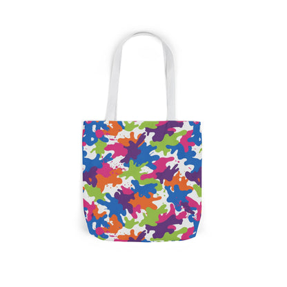 Bright Rainbow Camo Canvas Tote Bag - Colorful Camouflage Shoulder Bag