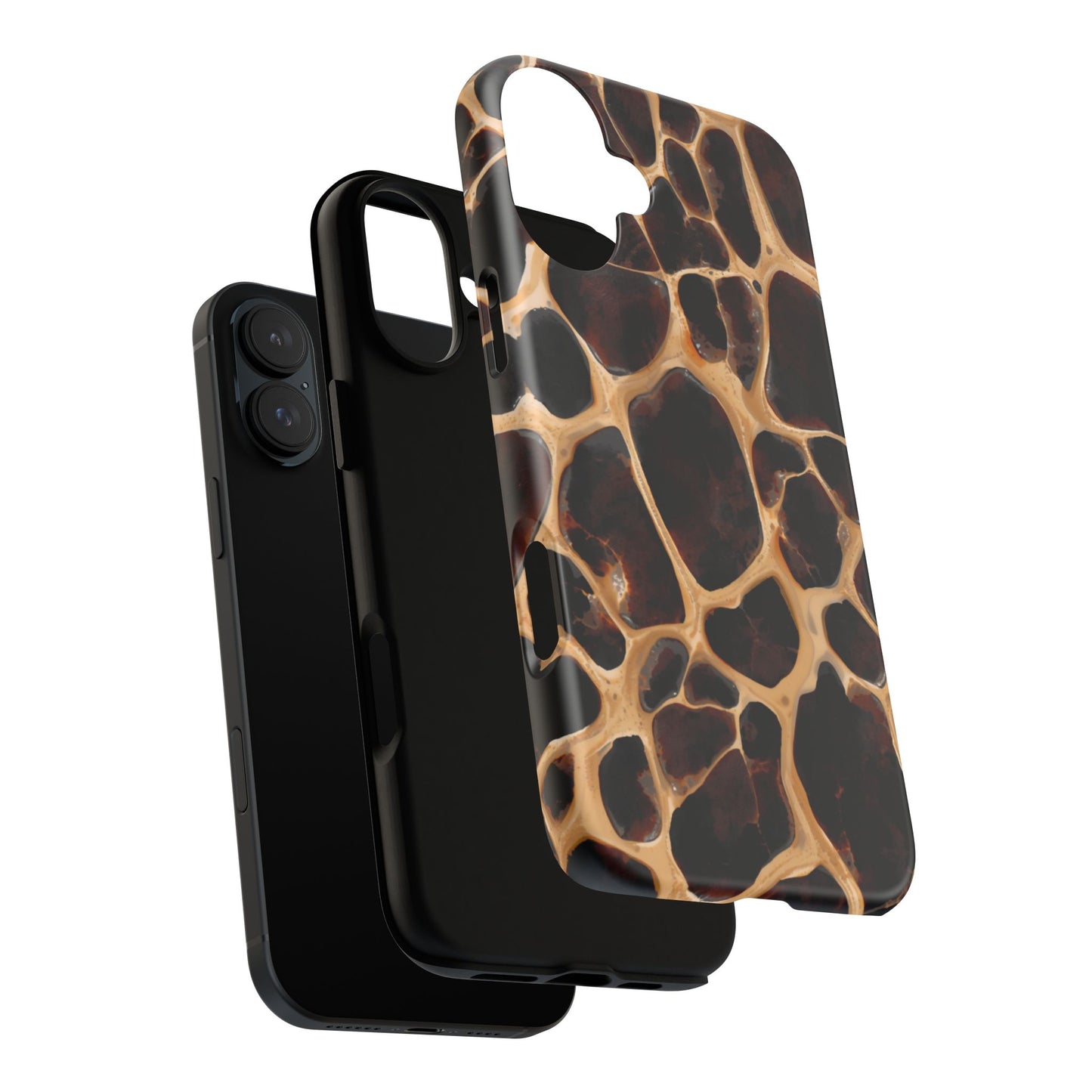 Phone Case — Brown Leather Dot Texture Rugged Protective Cover