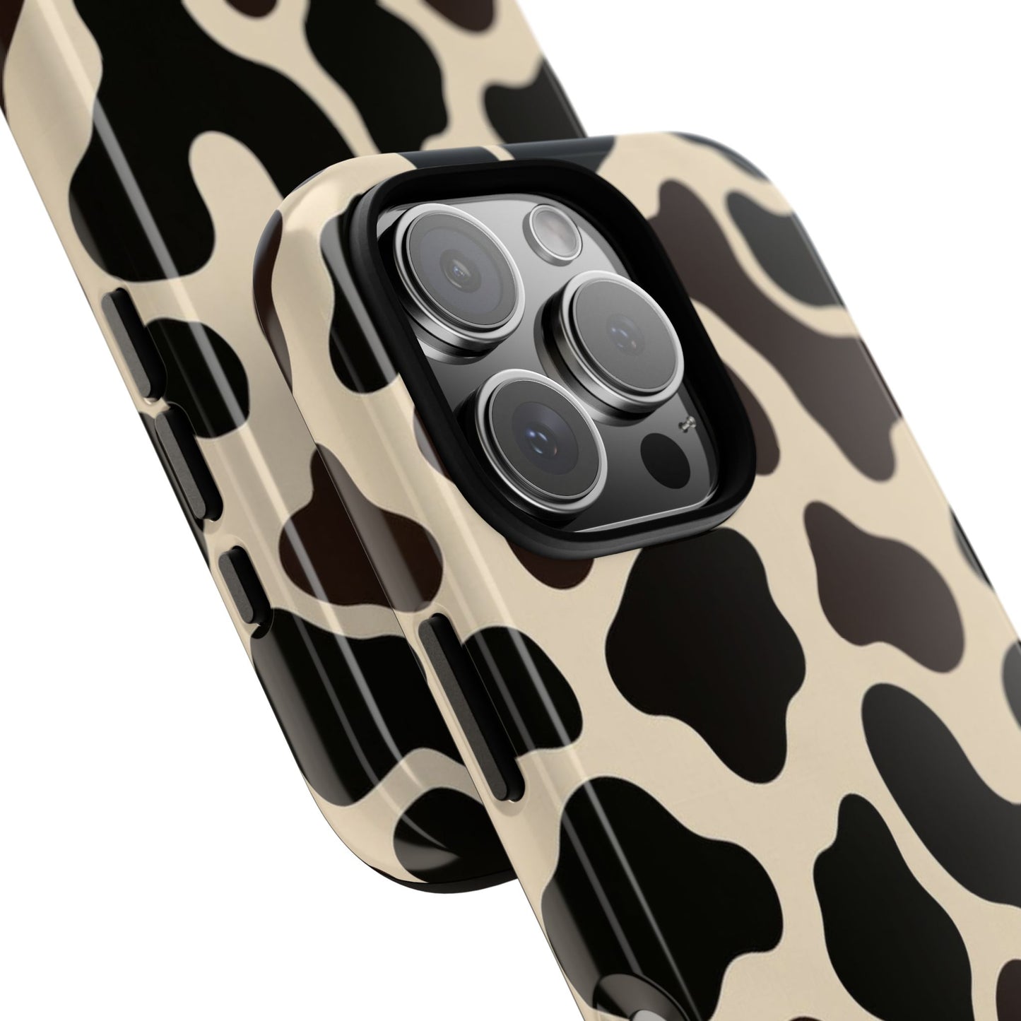 Cow Print Phone Case — Black & Cream Protective  Case