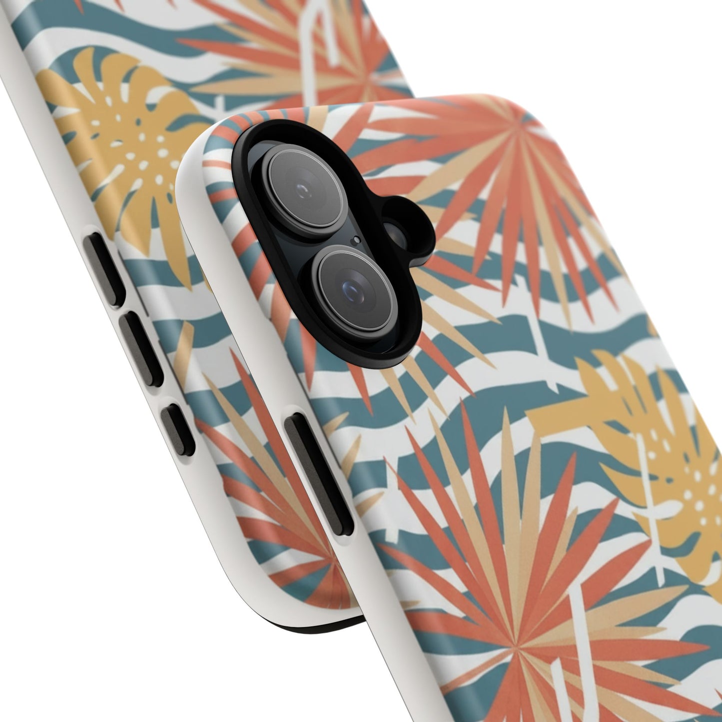 Tropical Palm Tough Phone Case – Retro Wave Floral Protective Cover