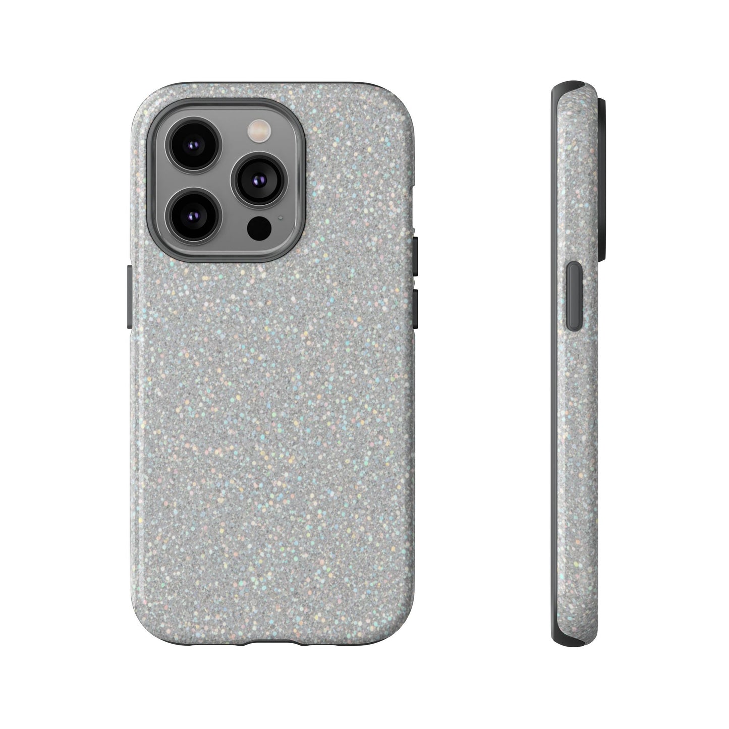 Glitter Silver Tough Phone Case — Sparkling Protective Phone Case
