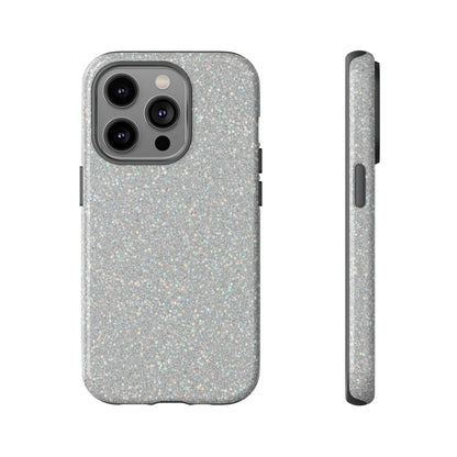 Glitter Silver Tough Phone Case — Sparkling Protective Phone Case