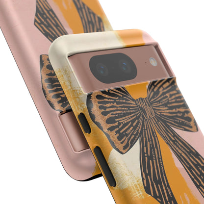 Bow Brushstroke Tough Phone Case — Pink & Mustard