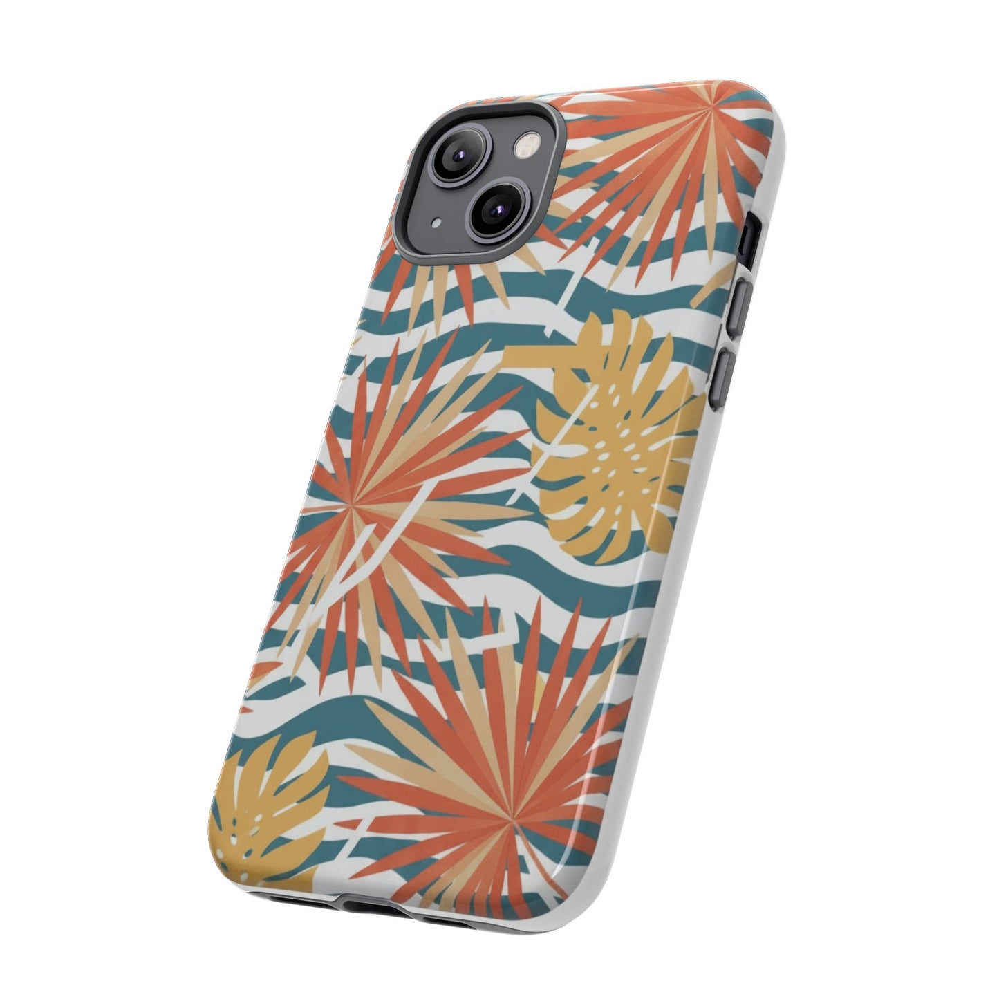 Tropical Palm Tough Phone Case – Retro Wave Floral Protective Cover