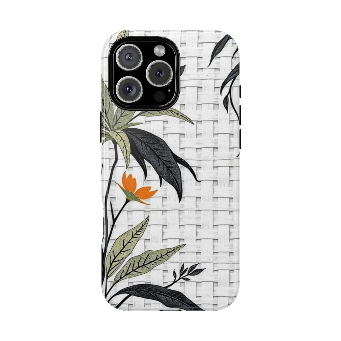 Floral Woven Tough Phone Case — Protective Botanical iPhone Cover