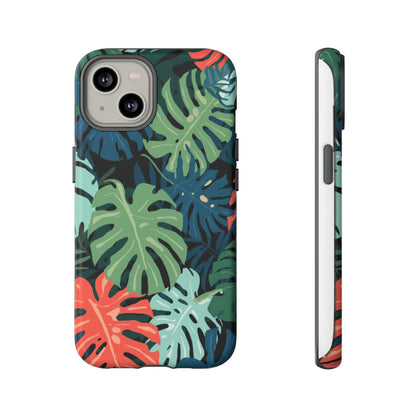 Tropical Monstera Phone Case — Colorful Leaf Protective Tough Case