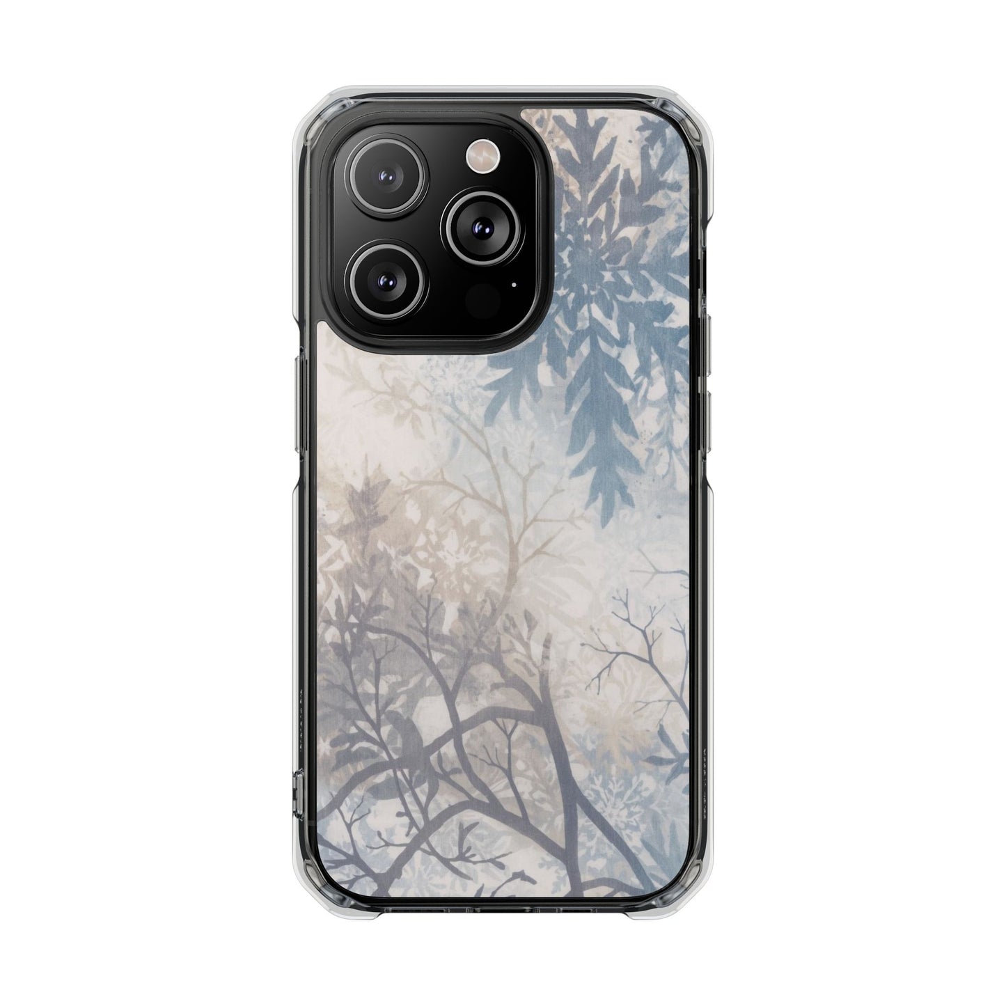Clear Impact Phone Case with Delicate Botanical Shadow Design — Magnetic Compatible
