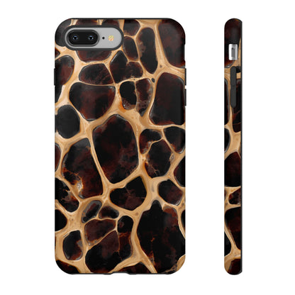Phone Case — Brown Leather Dot Texture Rugged Protective Cover
