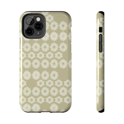Daisy Pattern Tough Phone Case — Protective Floral iPhone Cover