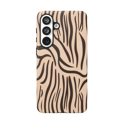 Zebra Stripe Tough Phone Case – Neutral Animal Print Protective Cover