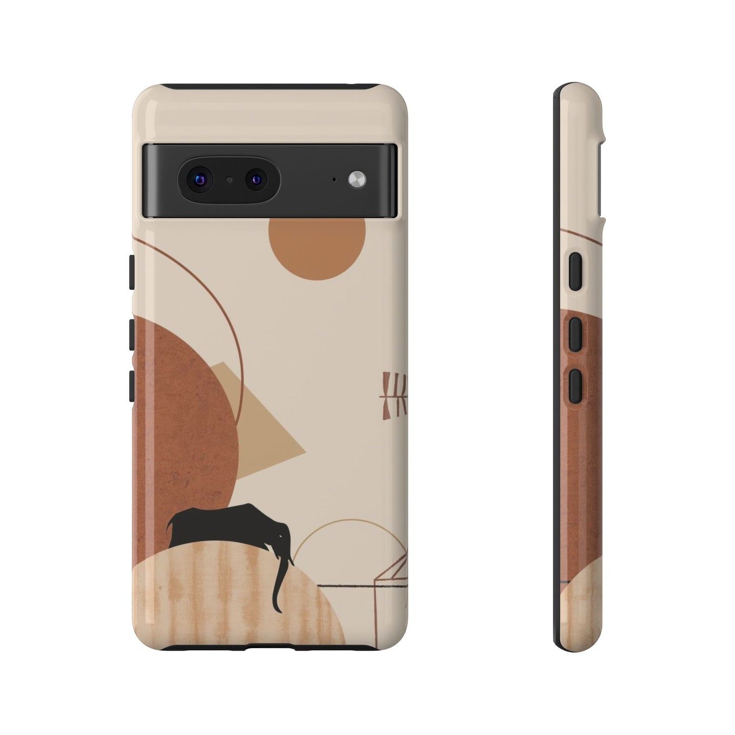 Abstract Earth Tones Phone Case — Minimal Geometric Design