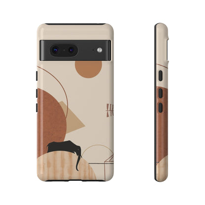 Abstract Earth Tones Phone Case — Minimal Geometric Design
