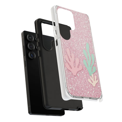 Pink Glitter Seaweed Tough Case - Sparkle Protective Phone Cover