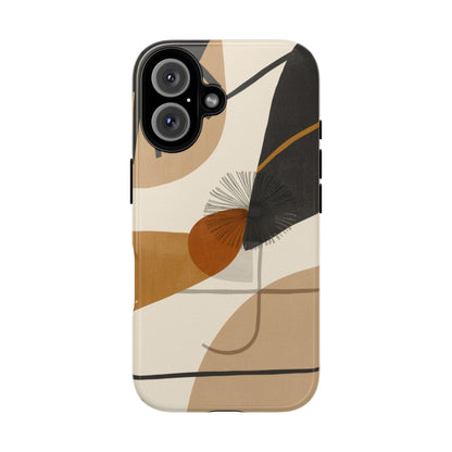 Abstract Earth Tone Phone Case — Mid-Century Minimalist Tough Case