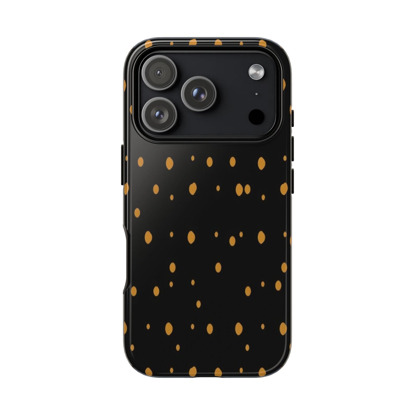 Black & Gold Dot Tough Phone Case — Protective Sparkle Pattern