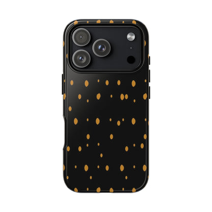 Black & Gold Dot Tough Phone Case — Protective Sparkle Pattern